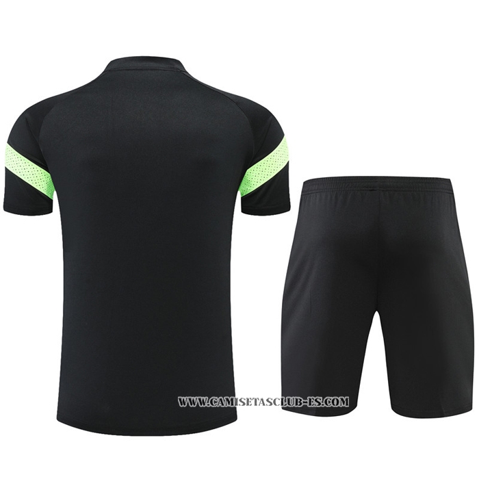 Chandal del Manchester City 22-23 Manga Corta Negro - Pantalon Corto